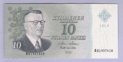 Suomi 10 mk v.1963 Litt. A P-104 (Holkeri-Koivikko)