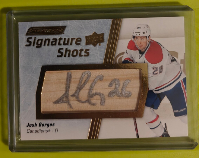 Josh Gorges 2025-26 UD Engrained Signature Shots