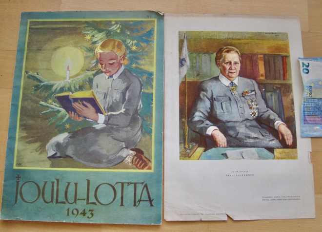 VANHA Lehti Joulu-Lotta 1943 sis Taideliite Fanni Luukkonen