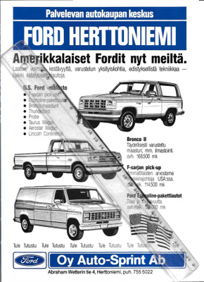 1990 Ford USA esite - suomalainen - KUIN UUSI