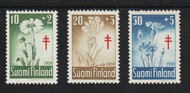 1959 Tuberkuloosi-merkkisarja leimaamattomana**