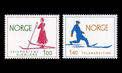 Norja 695-6 ** Hiihtourheilun kotimaa (1975)