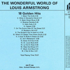 ** LOUIS ARMSTRONG : 18 Golden Hits ** 1988 CD - pikkukuva 2