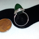 Vintage Venäläinen desing Jade kivi hopea sormus 875 - pikkukuva 3