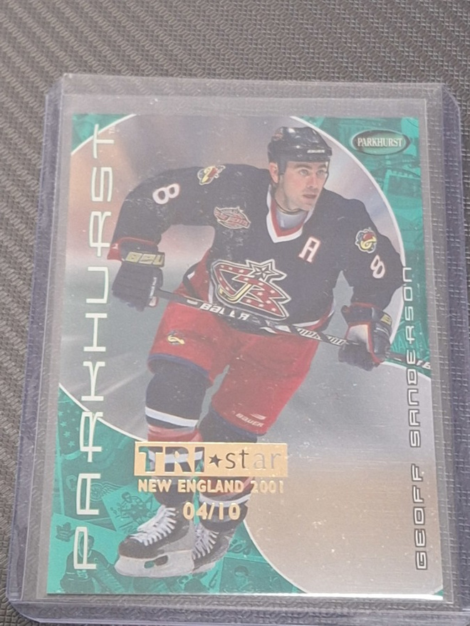 2001-02 Parkhurst #128 Geoff Sanderson Tri star /10