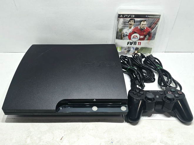 PS3 Slim 120GB konsoli + ohjain + peli [4]