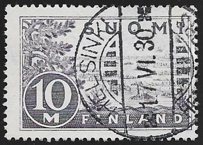1930 M-30 Saimaa 10 mk vaaleanvioletti leimattu Lape 156 I
