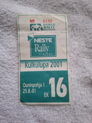 2001 Ouninpohja 16 Ralli Kulkulupa keräilyyn