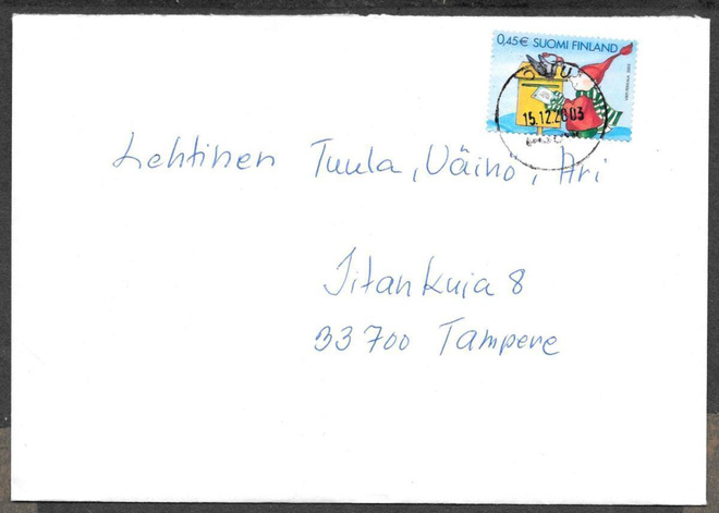 Postilähetys - Joulu 2003 0,45 (LAPE 1670) Oulu 15.12.2003