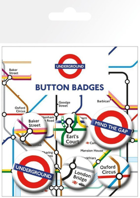 TRANSPORT FOR LONDON BADGE PACK (57 679) 6 pinssiä undergrou