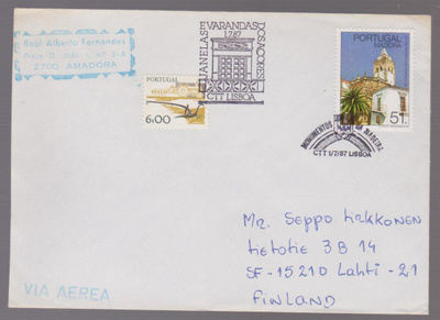 PORTUGAL MADEIRA 1.7.87 KUORI SUOMEEN ERIKOISLEIMALLA HYVÄ K