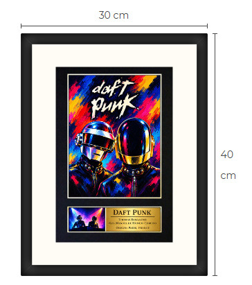 Uusi Daft Punk art print kehystetty 30 cm x 40 cm