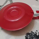 Metallinen punainen sormituellinen kynttilänjalka - pikkukuva 3