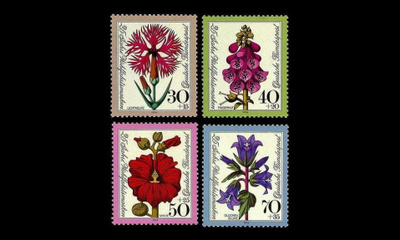 Saksa 818-21 ** Hyväntekeväisyys, kukkia (1974)