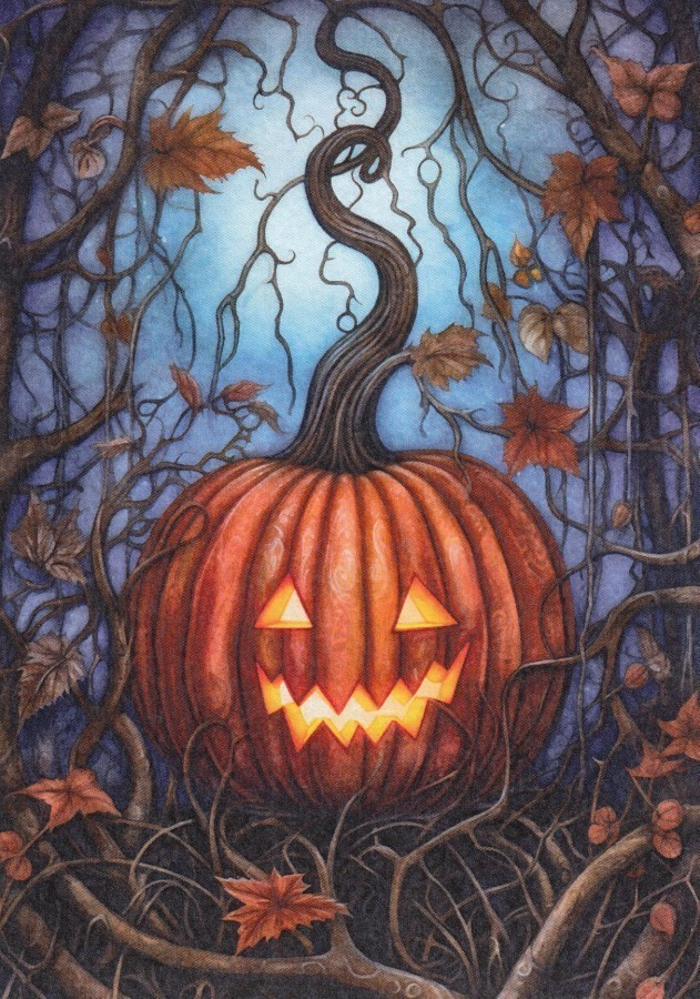 Halloween kurpitsa ja syksyn oksat