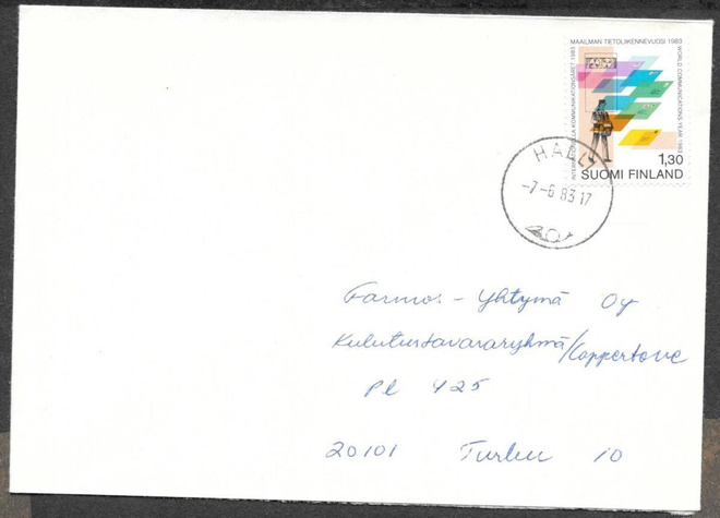 Postilähetys - Tietoliikennev. (LAPE 922) Halli 7.6.1983