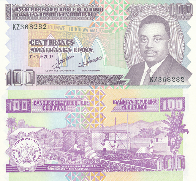 Burundi 100 Francs 2007 P44 #93