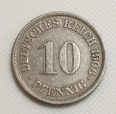 Saksa 10 Pfennig 1906F