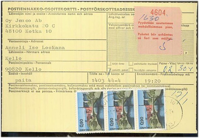 1968 90p Hämeensilta 3 kpl postiennakkopaketti