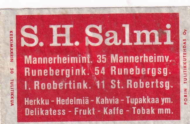 Helsinki ,S. H. Salmi , Mannerheimintie 35   6/10