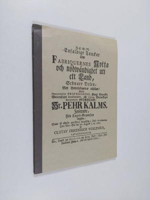 Gustav Friederich Wialenius : Joitakin ajatuksia tehtaitt...