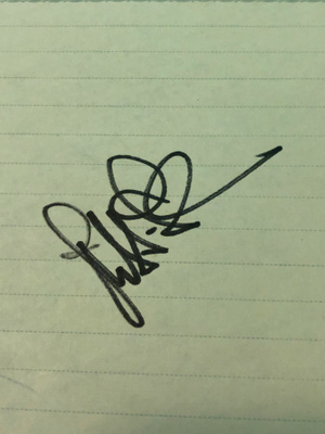 Jussi Halme nimikirjoitus paperilla