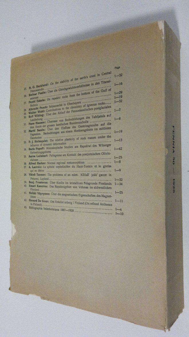 H. C. Ym. Backlund : Fennia 50 : On the stability of the ...