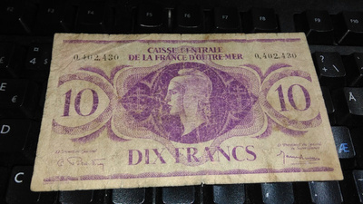 France Ranska 10 Francs CS Caisse Centrale VG