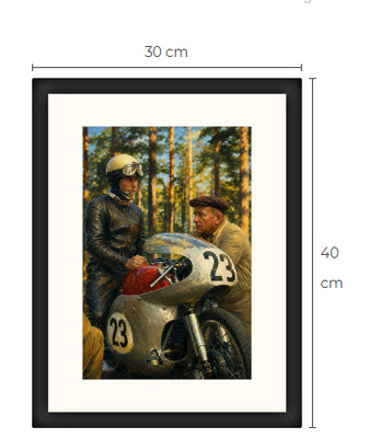 Uusi TT moottoripyörä art print kehystetty 30 cm x 40 cm