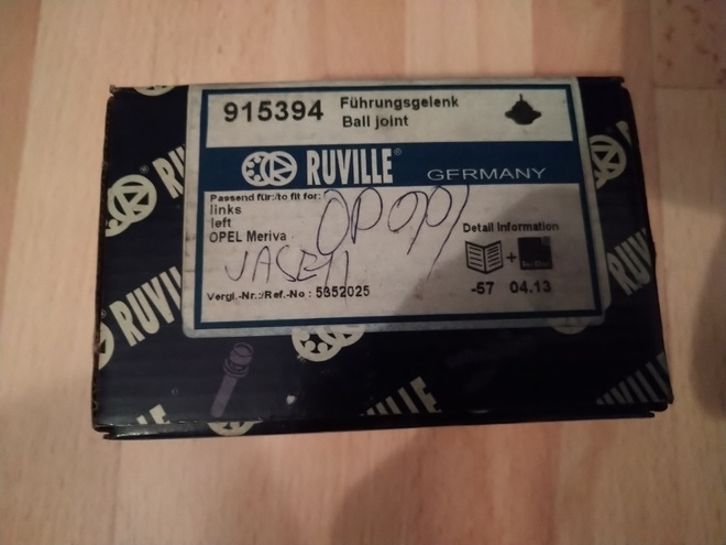 Opel Meriva A Alapallonivel vasen Ruville 915394