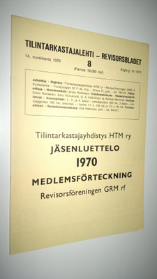 Tilintarkastajayhdistys HTM ry Jäsenluettelo 1970