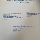 ERIC CLAPTON & YARDBIRDS: Five Long Years * USA 1980 - pikkukuva 2