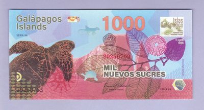 Galapagos Islands 1000 Sucres v.2021 UNC Polymer (Fancy)