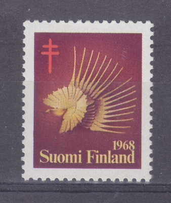 1968 TUB joulumerkki postituoreena.