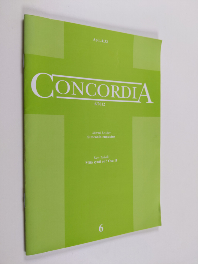 Concordia 6/2012 : Simeonin ennustus ; Mitä synti on