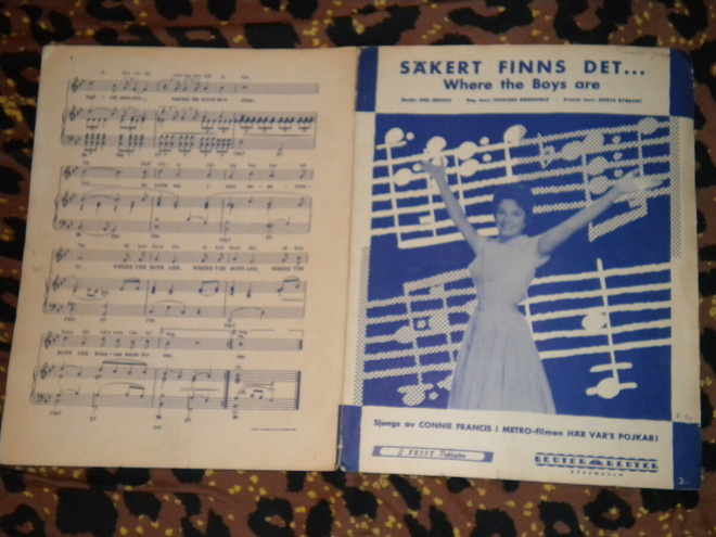 Nuottivihko - CONNIE FRANCIS - Where The boys Are 1960