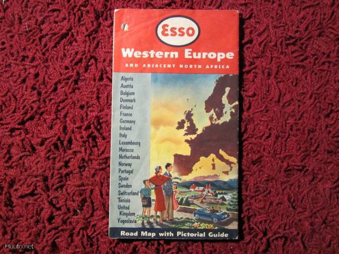 Esso Kartta Länsi-Eurooppa  ennen 1954
