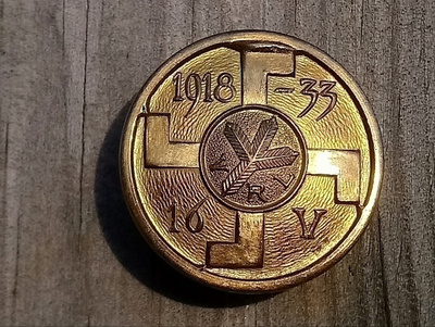 Kullanvärinen merkki Hakaristillä 1918-1933. Halkaisija - 24