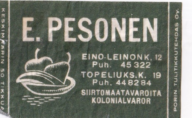 E. Pesonen , Eino Leinonk,12, Topeliuks.k. 19  b516