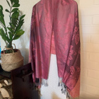 Vaaleanpunainen kuviollinen pashmina hartiahuivi - pikkukuva 1