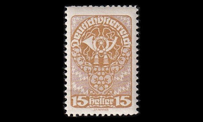 Itävalta 262x ** Käyttösarja 15 H postitorvi (1919)