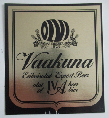VANHA OLUT ETIKETTI - VAAKUNA IV A (K26-37)