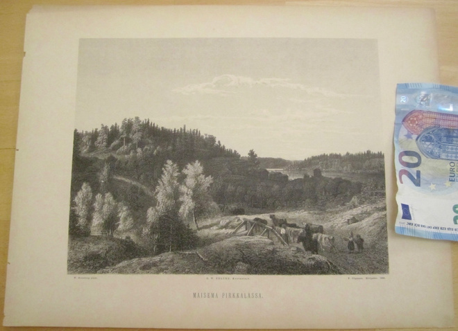 VANHA Gravyyri Holmberg Pirkkala 1888 Edlund Tilgmann