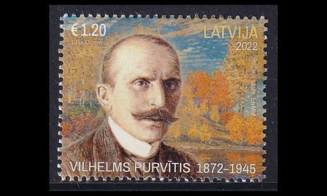 Latvia 1153 ** Taidemaalari Vilhelms Purv?tis (2022)