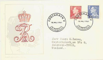 Tanska Mi 391, 395 FDC