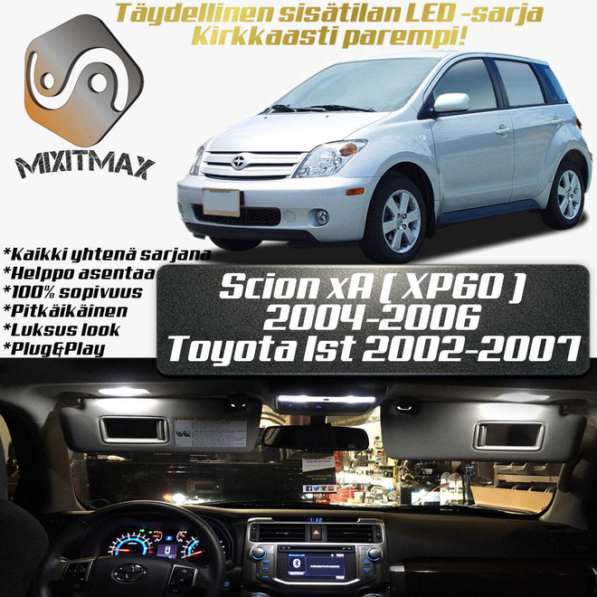 Scion xA / Toyota Ist Sisätilan LED-sarja 5-osai
