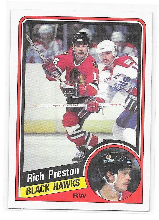 1984-85 Topps #34 Rich Preston Chicago Blackhawks