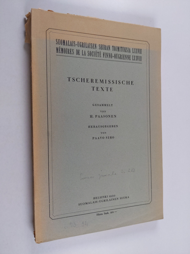 Heikki Paasonen : Tscheremissische Texte