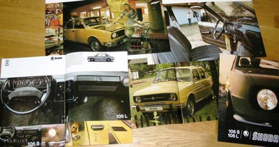 1979 Skoda 105 S / 105 L esite - KUIN UUSI - 16 sivua