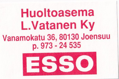 Joensuu, L. Vatanen Huoltoasemas  ESSO  .b480